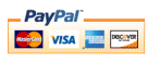 We accept PayPal, VISA, MasterCard, American Express and Discover
